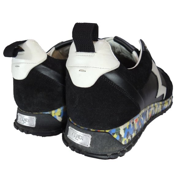 Fendi Leather Lightning Bolt Applique Running Sneakers Size 9 100% Authentic - Picture 4 of 8